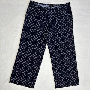 Talbots‎ Petite Printed White Circles Wide Leg Pants